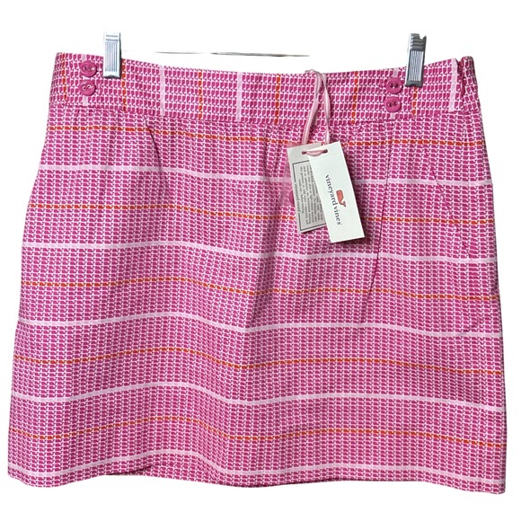 Vineyard Vines Dresses & Skirts - Vineyard Vines Womens Whale Stripe Skirt Rhododendron Pink Orange Mini Sz 8 NEW